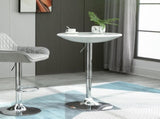 Modern Round Bar Table Adjustable Height Home Pub Bistro Desk Swivel Painted Top with Silver Steel T3398P344556