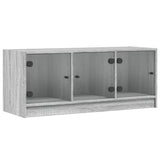 TV Cabinet with Glass Doors Grey Sonoma 102x37x42 cm 836411