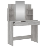 Dressing Table with Mirror Grey Sonoma 96x39x142 cm 837580