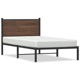Metal Bed Frame without Mattress Brown Oak 100x200 cm 4007760