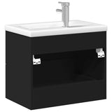 Bathroom Sink Cabinet with Built-in Basin Black 3278765