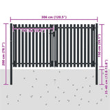 Double Door Fence Gate Steel 300x150 cm Anthracite 146353