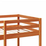 ZNTS Loft Bed Frame with Desk and Shelves Wax Brown 90x200cm Solid Wood Pine 3308543