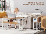 80 cm Drop Leaf Writing Work Desk - Natural Wood Finish T3398P343023