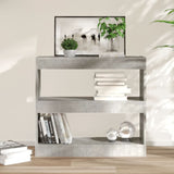 ZNTS Book Cabinet/Room Divider Concrete Grey 80x30x72 cm 811695