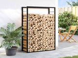 Firewood Rack Matt Black 80x28x154 cm Steel 350308