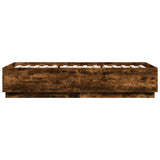 Bed Frame with LED without Mattress Smoked Oak 90x200 cm 3209636