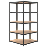 5-Layer Heavy-duty Corner Shelf Grey Steel&Engineered Wood 152881