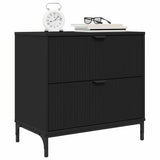 Bedside Table Black 63.5 x 36 x 61 cm Engineered wood 883465