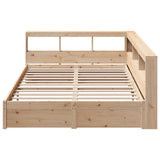 Bookcase Bed without Mattress 140x190 cm Solid Wood Pine 3324360