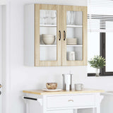Wall Glass Cabinet PORTO Sonoma Oak 80 x 31 x 80 cm 885417