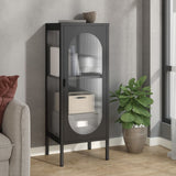 Sideboard Black 40x35x105 cm Glass and Steel 352999