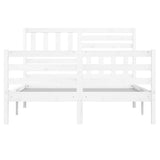 Bed Frame without Mattress White 120x190 cm Small Double Solid Wood 3101059