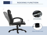 Office Chair Faux Leather Swivel Computer Desk Chair for Home Office with Wheels Armrests Black T3398P328250