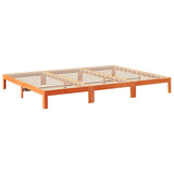 Family Bed Frame No Mattress Wax Brown 240x200 cm Solid Wood Pine 3324567