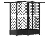 Raised Bed with Trellis and Roof Black 124 x 40 x 126 cm PP 42032533