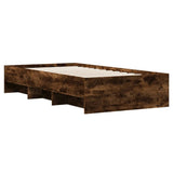 Bed Frame Smoked Oak Engineered Wood, Plywood 90x200 cm Bed Frame 3295678
