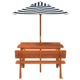 Picnic Table for 4 Kids with Umbrella Solid Wood Fir 3281620