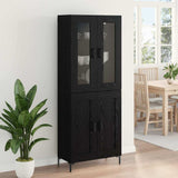 Highboard 2 pcs Black Oak Engineered Wood 3416108