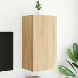 TV Wall Cabinet with LED Lights Sonoma Oak 40.5x35x80 cm 837262