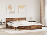 Bed Frame with Headboard Old Wood 160 x 200 cm Solid Pine Wood 3410580