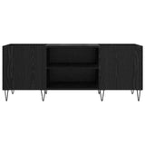 Record Cabinet with Shelf with Door Black Oak 121 x 38 x 48 cm 881791