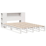 Bookcase Bed without Mattress White 150x200 cm King Size Solid Wood 3323879