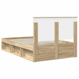 Bed Frame with Headboard Sonoma 120 x 200 cm Solid Pine Wood 3409383