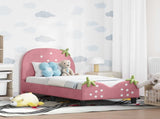 Toddler Bed Frame with Headboard Pink 70 x 140 cm Velvet 42011074