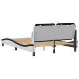 Bed Frame without Mattress "Zadar" White and Black 140x200 cm Faux Leather 3208190