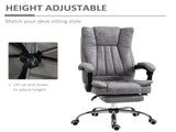 Home Office Chair Microfibre Desk Chair with Reclining Function Armrests Swivel Wheels Footrest Grey T3398P377466