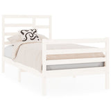 Bed Frame without Mattress White Solid Wood 90x190 cm Single 3105826