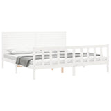 Bed Frame without Mattress White 200x200 cm Solid Wood Pine 3193227