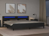 Bed Frame with LED Strip Lights Black 180 x 200 cm Faux Leather 3415286