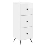 Drawer Cabinet High Gloss White 33 x 34.5 x 90 cm 895539