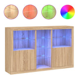 Sideboard with LED Lights Sonoma Oak 162x37x100 cm 3209172