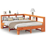 Bookcase Bed without Mattress Wax Brown 150x200cm Solid Wood Pine 3324537