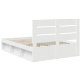 Bed Frame with Headboard White 150 x 200 cm Solid Pine Wood 3411728