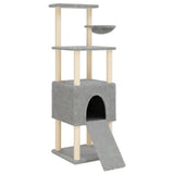 Cat Tree with Sisal Scratching Posts Light Grey 153 cm 172116