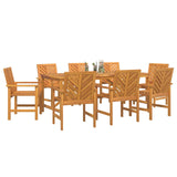 Garden Dining Set 9 pcs Brown Solid Acacia Wood 3154117
