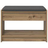 Hall Bench with Cushion with Shelf Artisan Oak 63 x 38 x 45 cm 891575