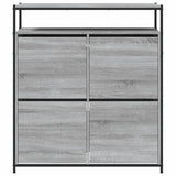 Shoe Cabinet with 4 Flip-Drawers Grey Sonoma 100x34x112 cm 3214416