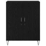 Highboard 2 pcs Black Oak Engineered Wood and Glass 3333108