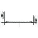 Metal Bed Frame without Mattress with Footboard Black 120x200cm 376518