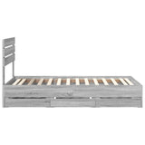 Bed Frame with Drawer Grey Sonoma 90 x 200 cm Engineer Wood 3411533