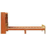 ZNTS Bookcase Bed without Mattress Wax Brown 90x190 cm Single Solid Wood Pine 3308905