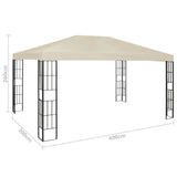 ZNTS Gazebo with LED String Lights 3x4 m Cream 3070321