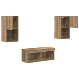 TV Wall Cabinets Wall-mounted 4 pcs Artisan Oak Engineered Wood 3402915