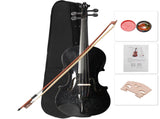 New 4/4 Acoustic Violin Case Bow Rosin Black 67620583
