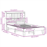 Bed Frame without Mattress 135x190 cm Solid Wood Pine 3308858